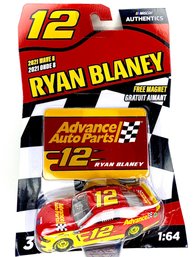 NASCAR Authentics #12 Ryan Blaney Advance Auto Parts Die-cast Stock Car (1:64 Scale)
