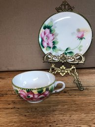 Beautiful Hand Painted Nippon Teacup And Saucer