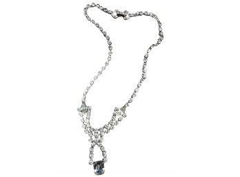 Vintage Rhinestone Necklace With Decorative Center Swag