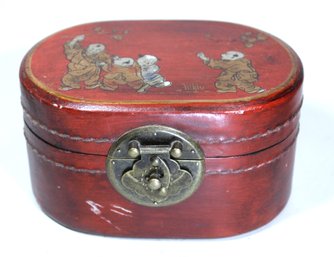 Chinese Decorative Oval Table Box