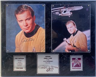 Autographed William Shatner, Captain Kirk Star Trek Plaque