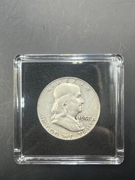 1958-D Benjamin Franklin Silver Half Dollar