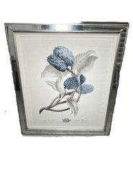 Trowbridge Gallery Imperial Flowers Blue & Grey In A Mirrored Frame