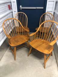 4 Windsor Chairs, 2 With Arms