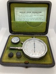 Vintage HASLER SWITZERLAND Speed Indicator With Case- Precision Machinist Tool