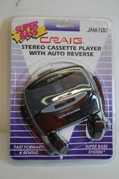 Vintage New Old Stock Craig Stereo Cassette Player With Auto Reverse