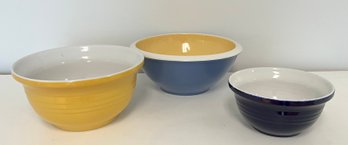 3 Mixing Bowls ~ Yellow & Blue ~