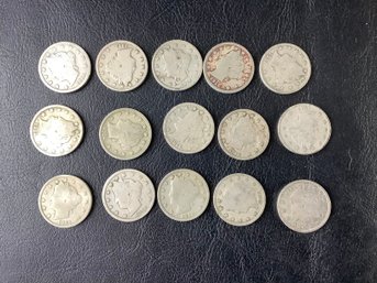 15 - 1912 V Nickels (varity 2 With Cents)