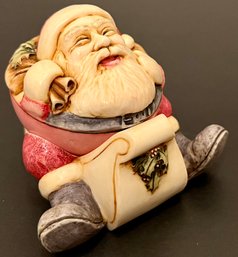Vintage Gigglees Box By Martin Perry Studios - Gifts Galore - Santa Claus -resin Trinket Box - 3 X 3 X 2.5 H