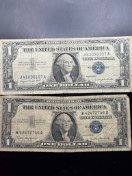 2 $1 Silver Certificates 1957-A, 1957-B