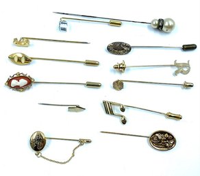 Collection Of 12 Vintage Estate Straight Pins