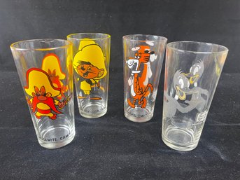Pepsi Collection Glasses- Yosemite Sam, Speedy Gonzales, Cool Cat And Daffy Duck