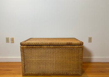 Vintage Pier 1 Imports Wood And Wicker Storage Chest