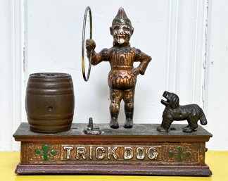 An Antique Trick Dog Cast Iron Bank