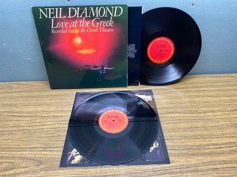NEIL DIAMOND. LOVE AT THE GREEK On 1977 Columbia Records Stereo. Double LP Record.