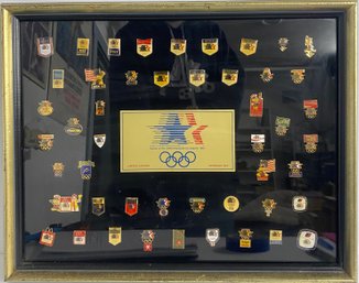 1984 Los Angles Olympiad Framed Pins