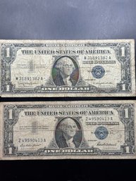 2 $1 Silver Certificates 1957, 1957-B