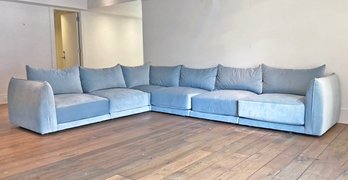 A Large Modern Velvet And Down Sectional By Maiden Home