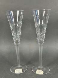 Two Vintage Miller Rogaska Reed & Barton Crystal Champagne Flutes