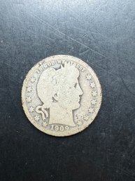 1909 Barber Silver Quarter