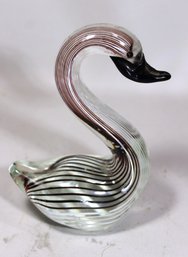 Art Glass Swan Hand Blown Figure