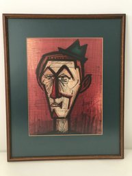 Bernard Buffet Original Lithograph Ltd. Edition - 'The Clown On Red..'