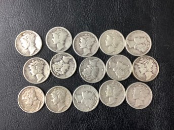 20 Mercury Dimes (See Description For Dates) 90 Percent Silver