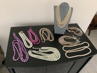 Collection Of Faux Pearl Necklaces Lot 2 (unmarked)