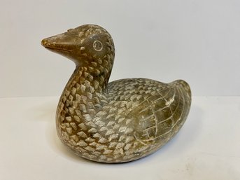 Chinese Carved Soapstone Duck