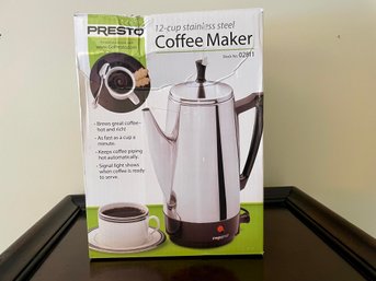 Presto 12 Cup Stainless Steel Coffee Maker - NEW