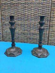 Heavy Pair Of Candle Stick Holders