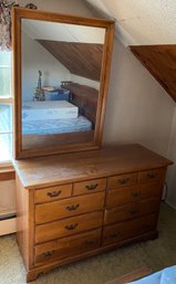 Eight Drawer Maple Chest With Offset Mirror