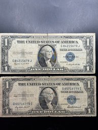 2 $1 Silver Certificates 1935-F, 1935-G