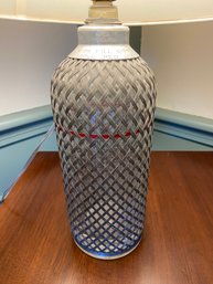 Vintage Soda Bottle With Wire Mesh Sleeve Converted Table Lamp