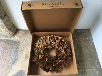 THE MAGNOLIA COMPANY MAGNOLIA LEAF WREATH IN BOX