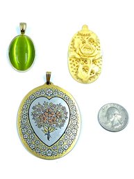 Trio Of Vintage Pendants Including Reed & Barton Dramascene