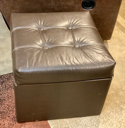 Faux Leather Ottoman Cube