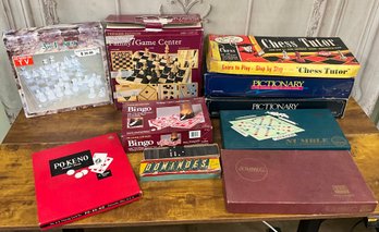 Lot Of Vintage Classic Board Games Including Bingo, Pictionary, Chess, Dominos, Scrabble & More