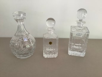 Crystal Decanters Set Of 3