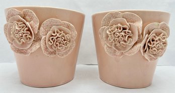 2 Vintage Hand Made Pottery Planters