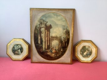 Antiqued Florentine Plaques Made In Italy Set Of 3