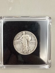 1929-D Standing Liberty Silver Quarter In Plastic Case