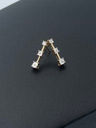 Beautiful 3 Stone Generation Diamond Earrings In 10k Yellow Gold
