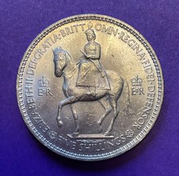 1953 Five Shilling Coin For Queen Elizabeth's Coronation