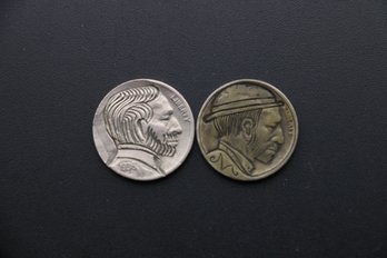 2 Hobo Nickels Made From Buffalo Nickels