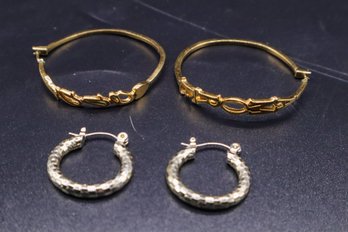 2 Pairs Of Fashion Hoop Earrings