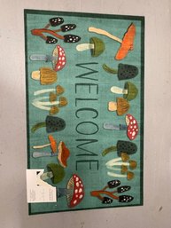 Contemporary Mushroom/toadstool Welcome Doormat Made Of Recycled Rubber - New