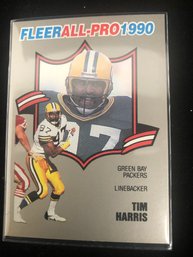 1990 Fleer Tim Harris Green Bay Packers All Pro Insert Card