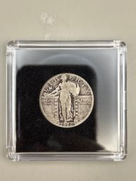 1926 Standing Liberty Silver Quarter In Plastic Case