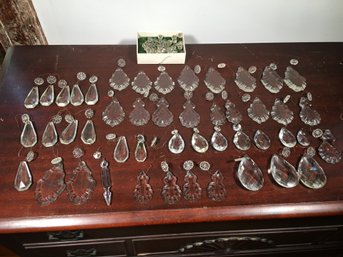 Nice Lot Of Antique / Vintage Chandelier Crystals - Several Styles - With Extra Wire Hangers - We Have More